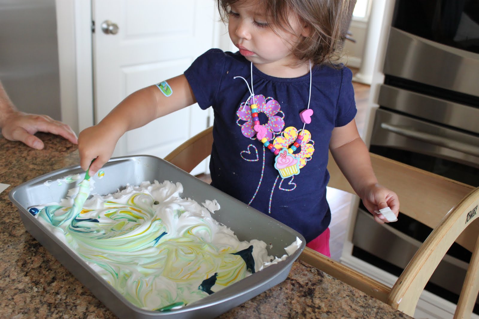 Playing House Toddler Art Marble Painting with Shaving Cream