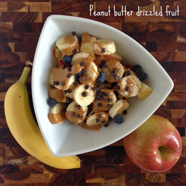 Healthy Humpday Peanut butter drizzled fruit! Alfa Sengupta