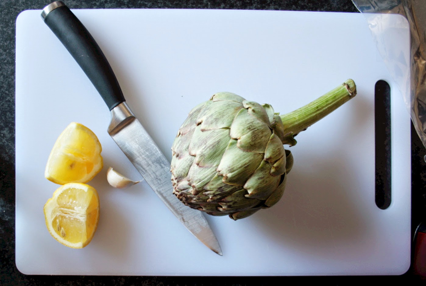 Grilled Artichoke with Lemon, Garlic & Ginger