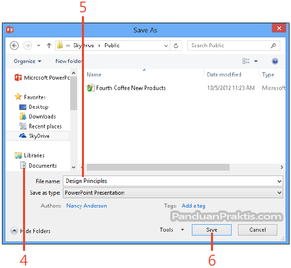 Cara Menyimpan Dokumen Presentasi PowerPoint 2013