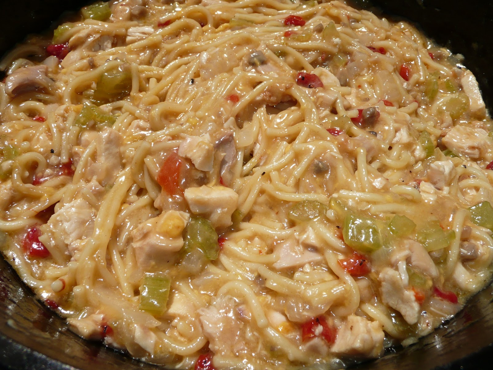 Everyday Dutch Oven Aunt Liz's Chicken Spaghetti Casserole