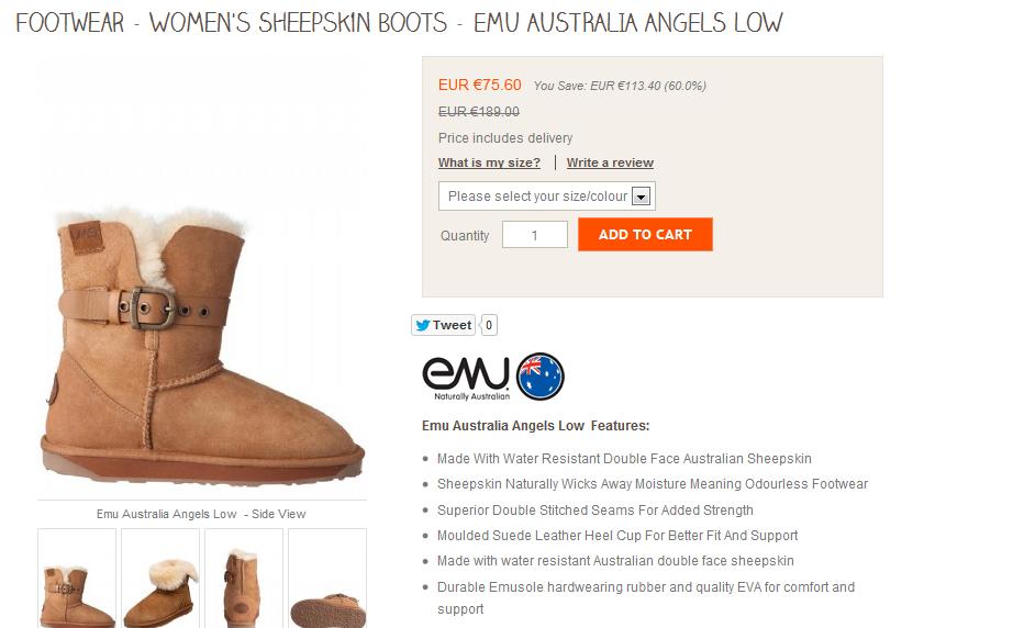 lifestyle Emu sheepskin boots sale