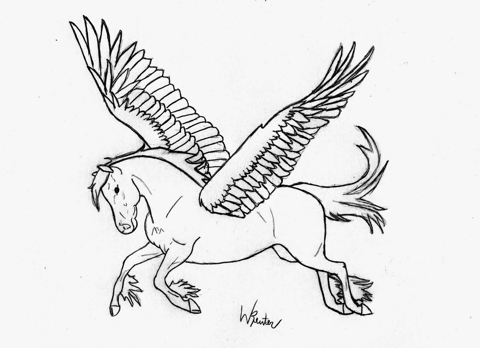 GuuhDesenhos: Como desenhar Pegasus - Cavalo com asas