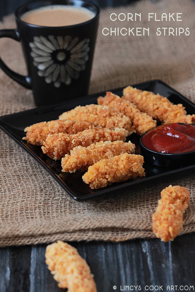 Cornflake Chicken Fingers Lincy's Cook Art