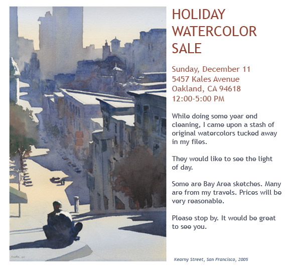 Michael Reardon Holiday Watercolor Sale