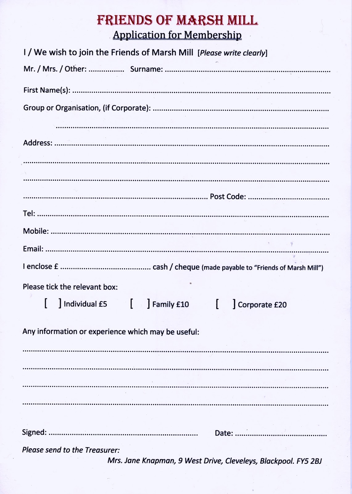 marsh mill friends group friends of marsh mill application form friends application form