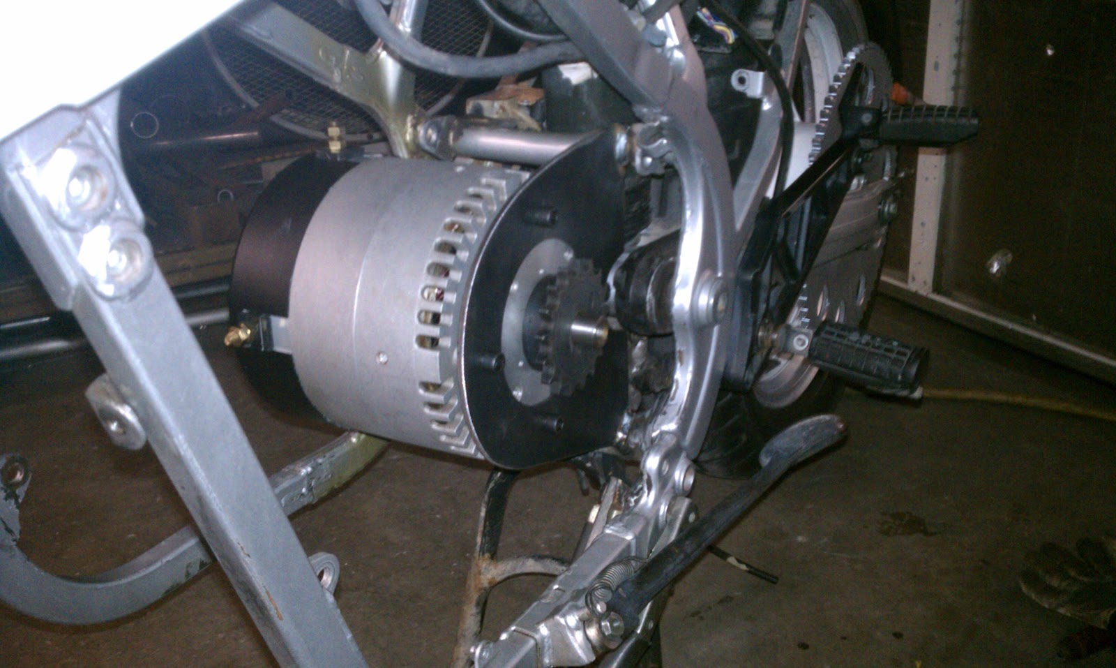 Electric Motorcycle Conversion Motor Mounting