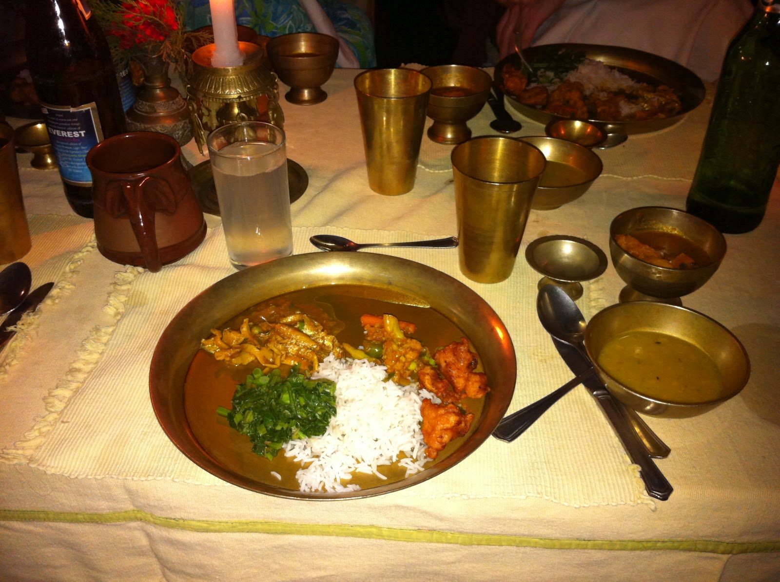 Jane in Nepal Dinner at Bhojan Griha in Dillibazar PAHS