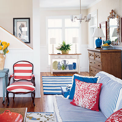 Quick Red White and Blue Home Decor