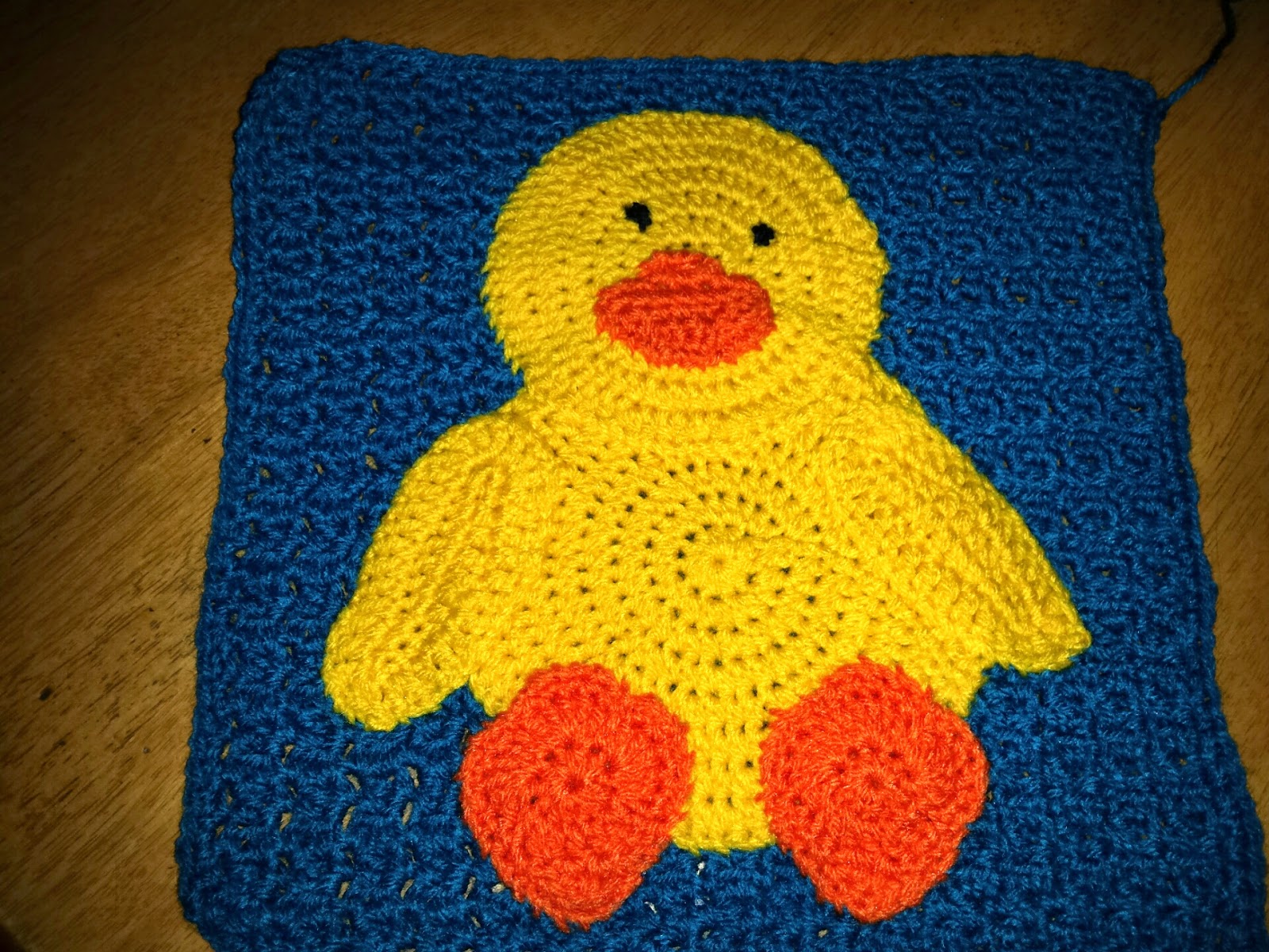 Blooming Lovely WIP Crochet Baby Blanket Farm Animals Baby Duck