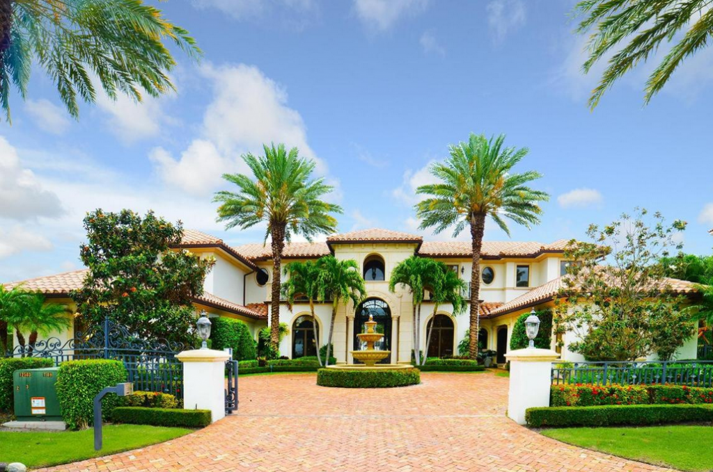 A Magnificent Mediterranean Style Waterfront Gated Mansion in Florida