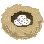 鳥の巣と卵のイラスト