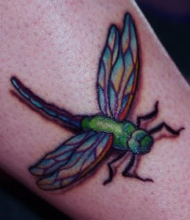 Cool and Beautiful 3D Dragonfly Tattoo