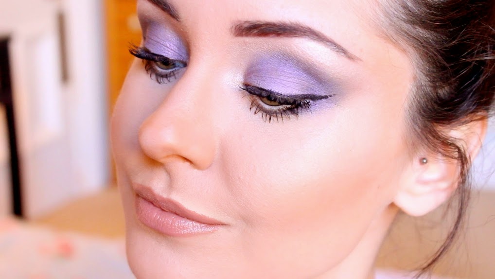 Kate's Beauty Station Lilac Eyeshadow & Winged Eyeliner Makeup Tutorial