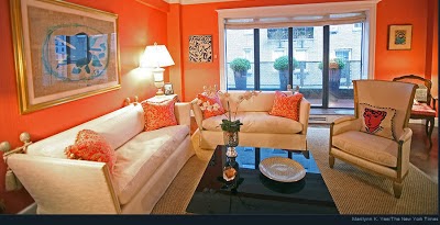 Salas con paredes color naranja - Salas con estilo