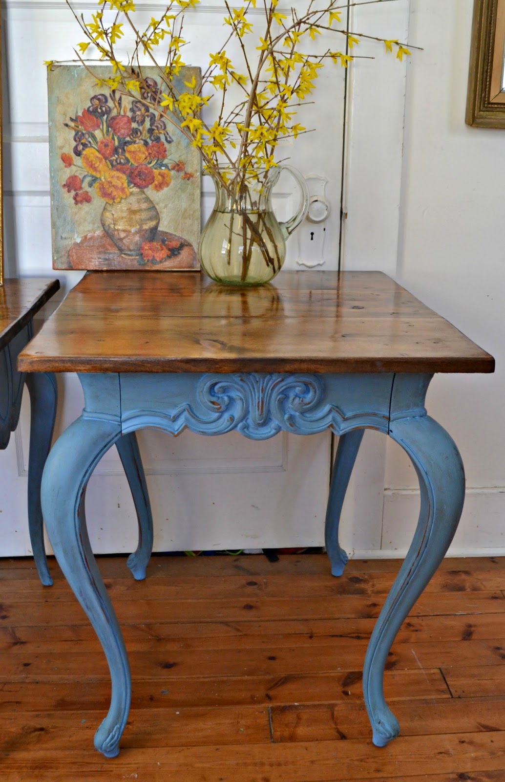 Heir and Space A Mismatched Pair of Cherry Side Tables