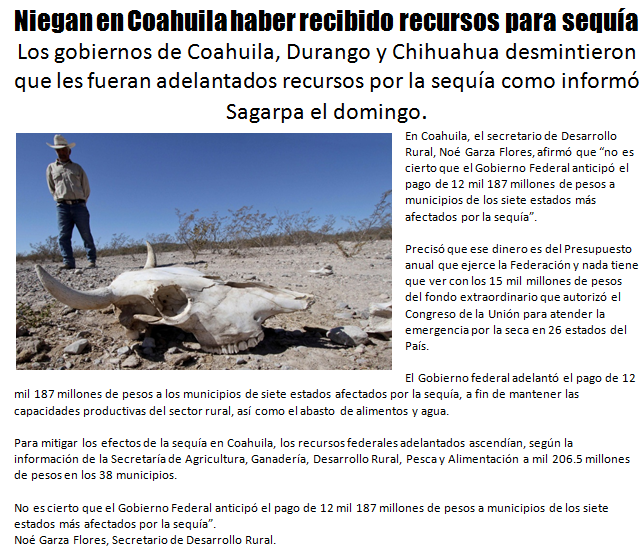 Niegan en Coahuila