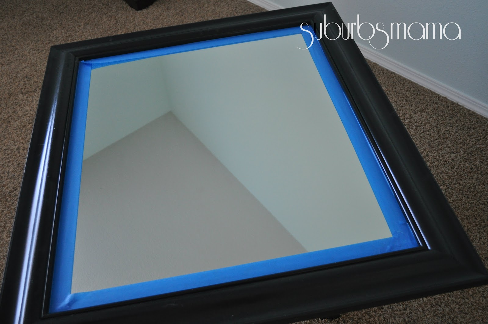 Suburbs Mama Refinishing my mirror with Martha Stewart Metallic Paint