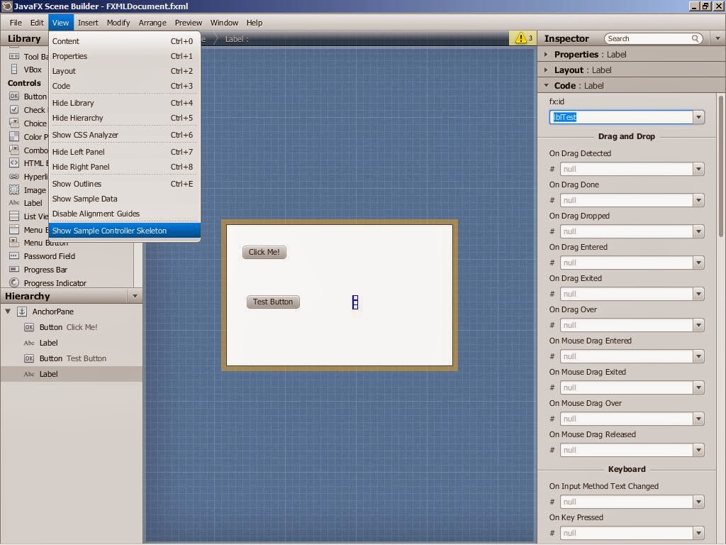 Javafx radio button toggle group scene builder