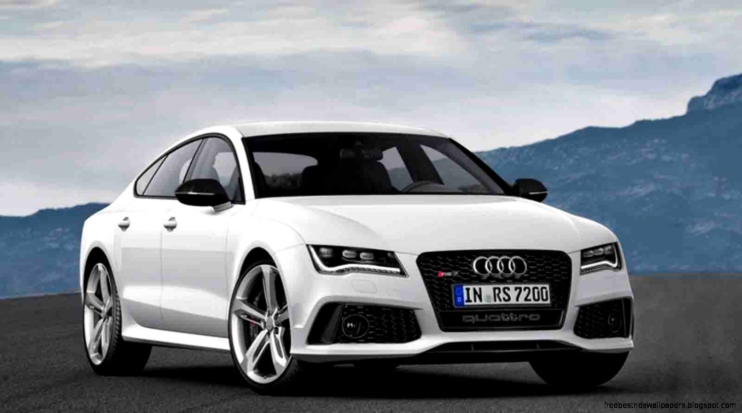 2014 Audi RS7 Sportback White Driving in Line 2014 Audi RS7 Sportback White Driving in Line