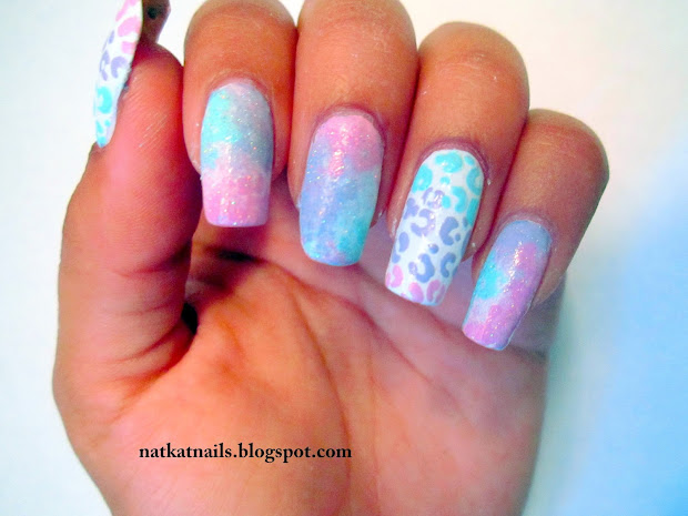 nat kat nails pastel leopard print