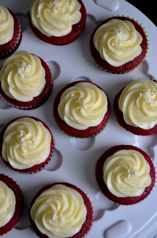 For the Love of Dessert Red Velvet Wedding Cake Cupcakes