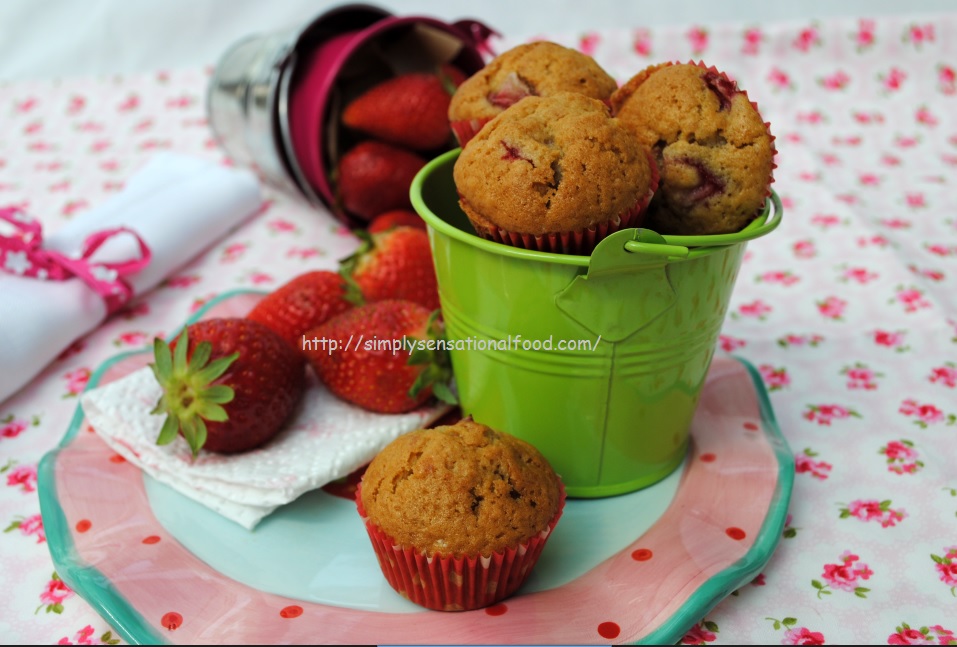 Strawberry Kisses Mini eggless strawberry muffins for World baking day