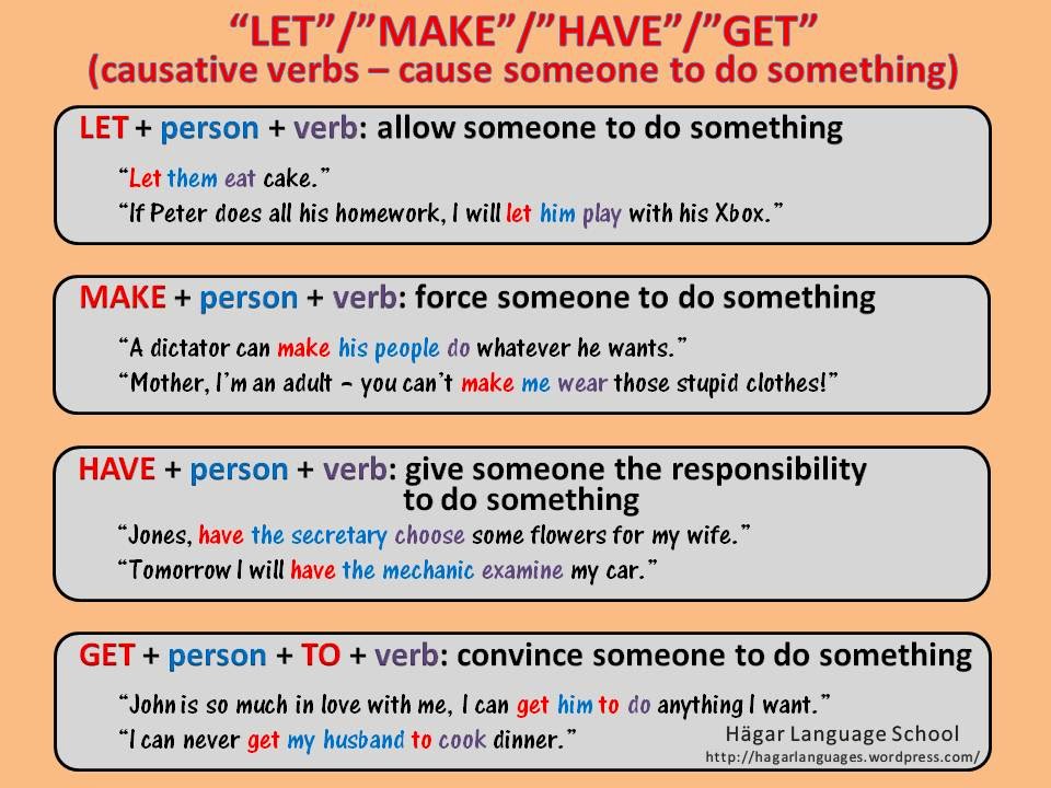 Causative verbs Let / Make / Have / Get Road to get 'BAC' (material