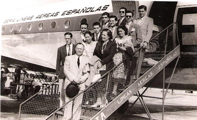 Aeropuerto de Barcelona en 1951, expedición lisboeta