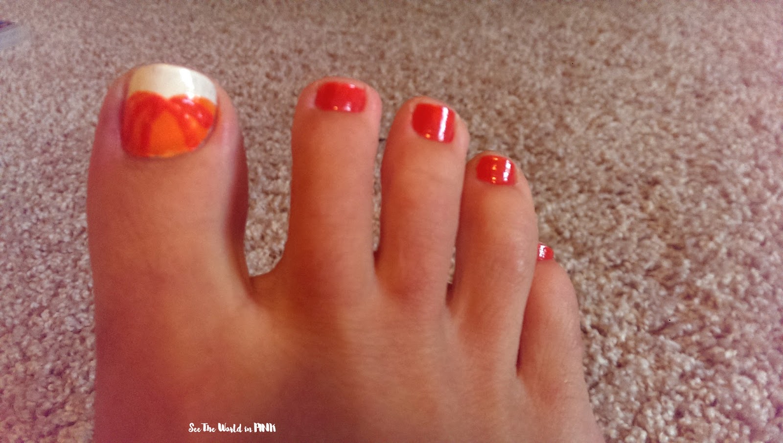 Monthly Pedicure (Pumpkin Nail Art Toes) + Manicure Monday (Owl Nail Art Nails) | See the World in PINK monthly-pedicure-pumpkin-nail-art-toes-manicure-monday-owl-nail-art-nails-see-the-world-in-pink