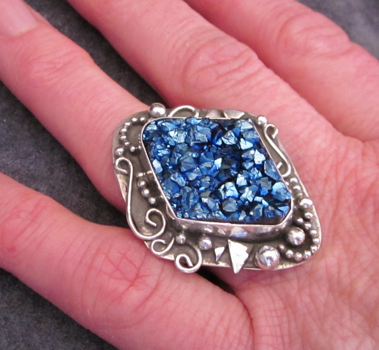 Nancy Green Jewelry Winter's Starry Night Druzy Ring