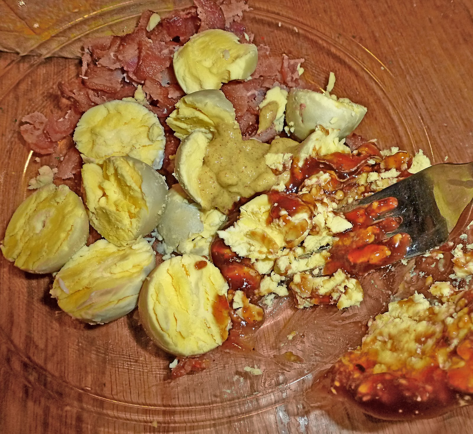 Cooking Underwriter BBQ Deviled eggs with Bacon.