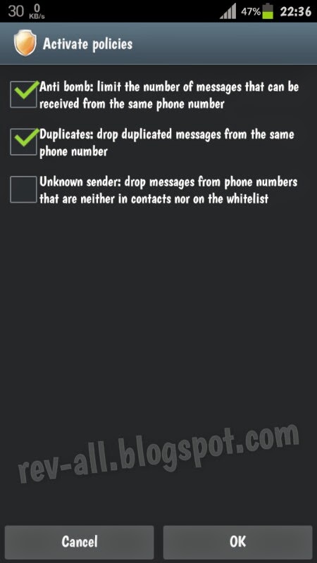 Aktivitas Drop SMS - aplikasi android anti sms bomber, anti duplicates, dan anti spam ringan dan kecil (rev-all.blogspot.com)