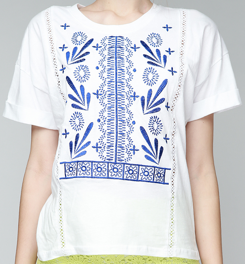 Korean Women's Fashion: Storets Lily Embroidered Top