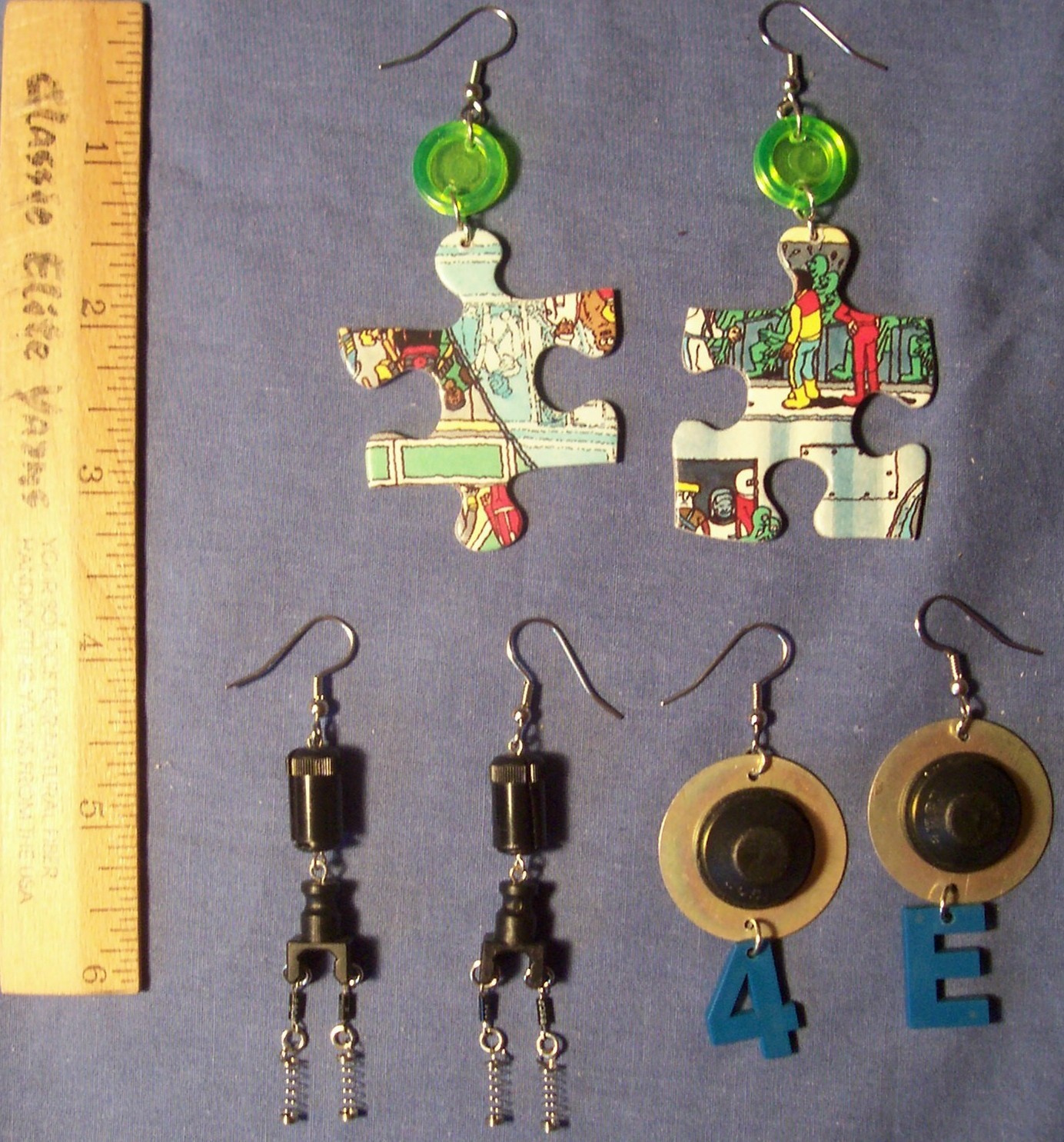 Earrings made from recycled materials Extremely weird stuff