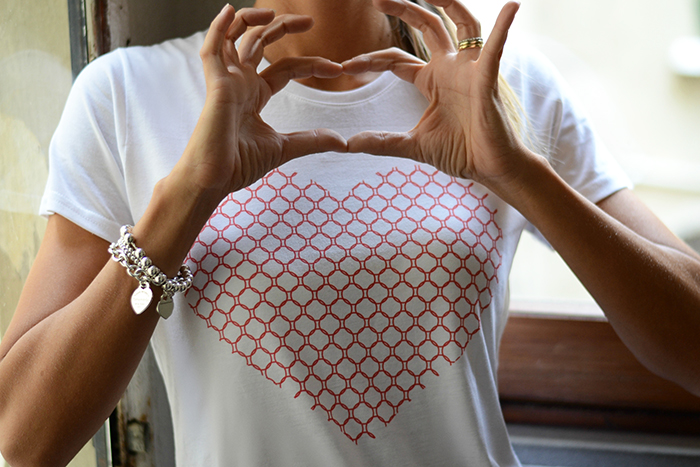 maglietta cuore catena