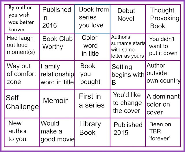 Full House Reading Challenge Grid 2016