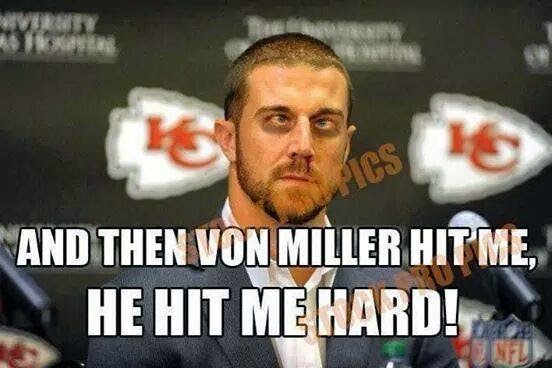 and then von miller hit me, he hit me hard!