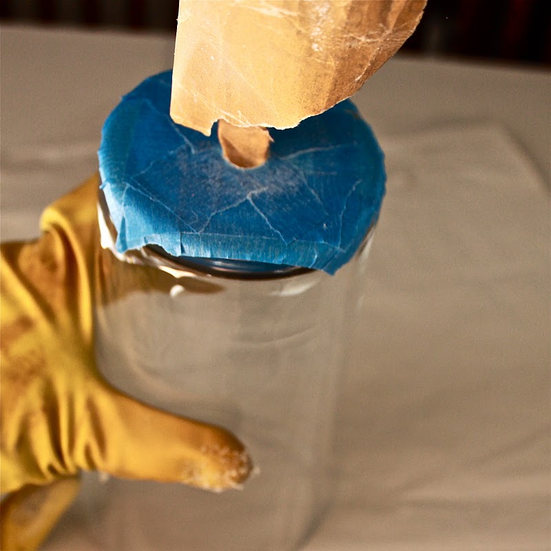 from Gardners 2 Bergers Vase into Mercury Glass Pendent Light [West