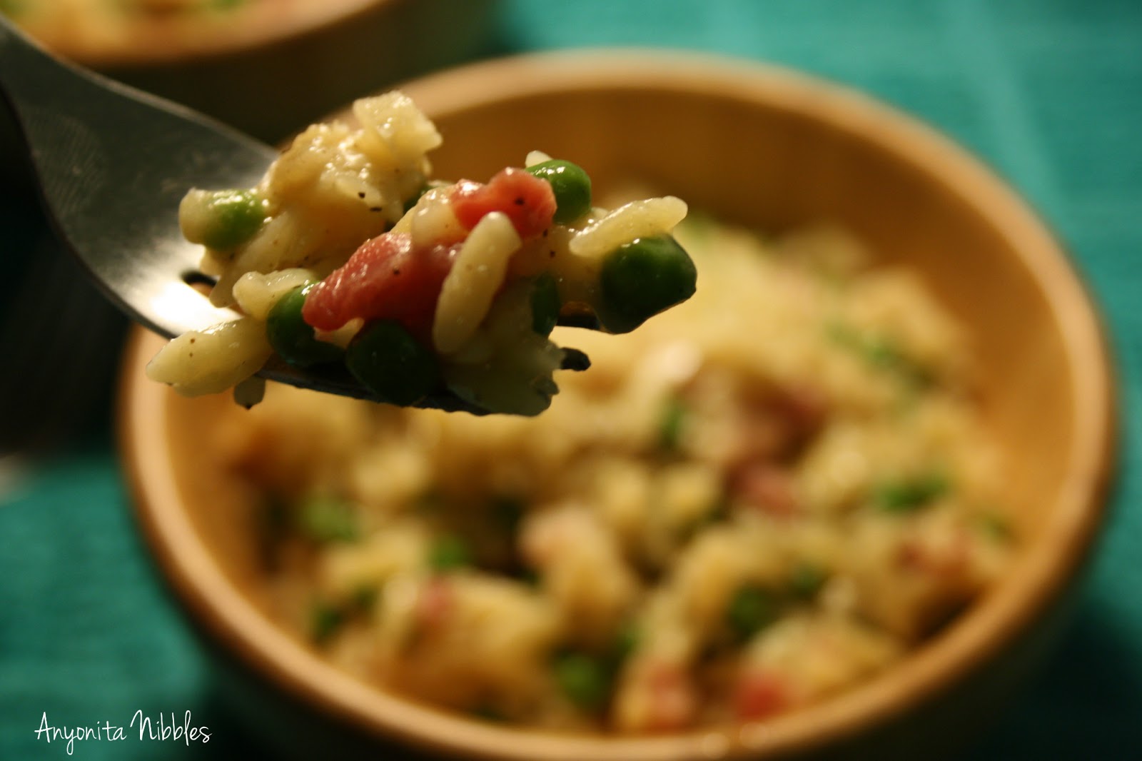 Anyonita Nibbles Gluten Free Recipes Pancetta & Pea Orzotto