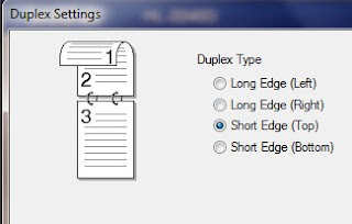 Set Duplex type to Short Edge(top)