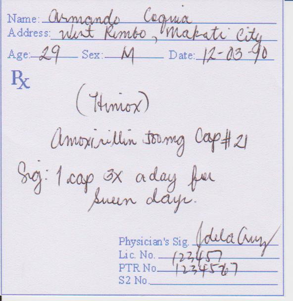 PHARMACY Samples Of Erroneous Violative And Impossible Prescriptions