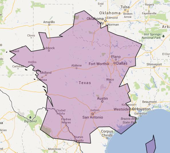 Online Maps How big is France?