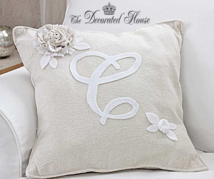 The Decorated House How to Make a Pottery Barn Style Monogram Pillow
