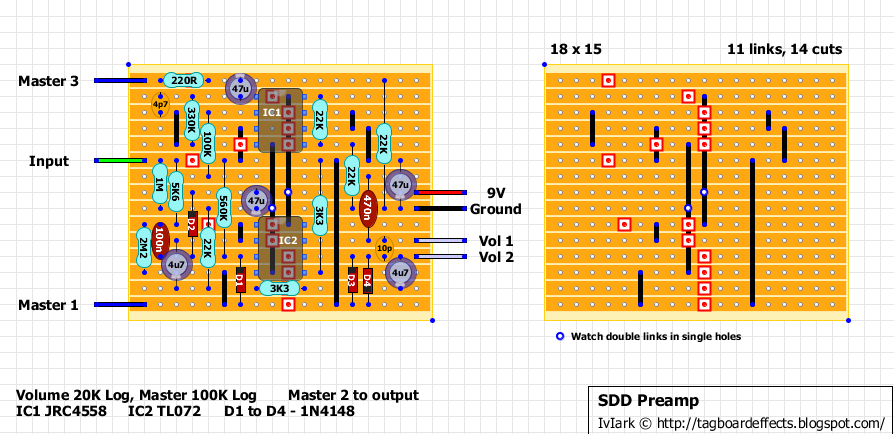 Guitar FX Layouts: Analogguru SDD-3000 Preamp delay pedal schematic 