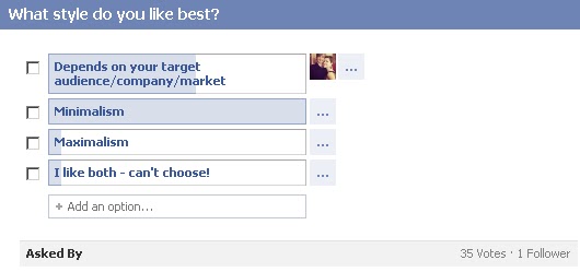 GotPrint Facebook question/poll - what style do you like best?