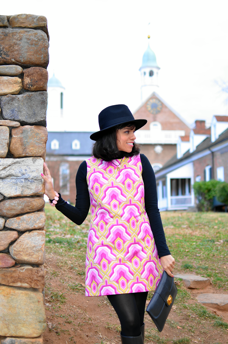 Patterned 60's Style Dress Look