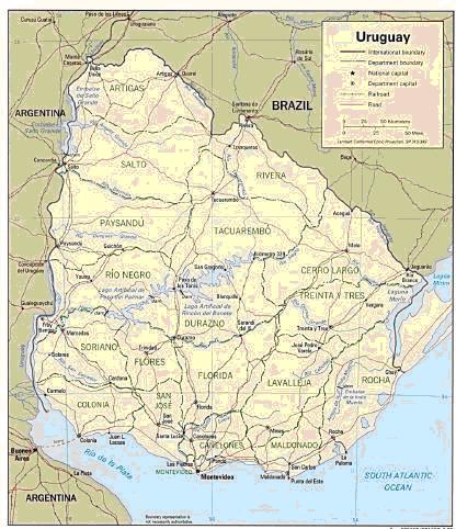 MAPA DE LA REPÚBLICA ORIENTAL DEL URUGUAY