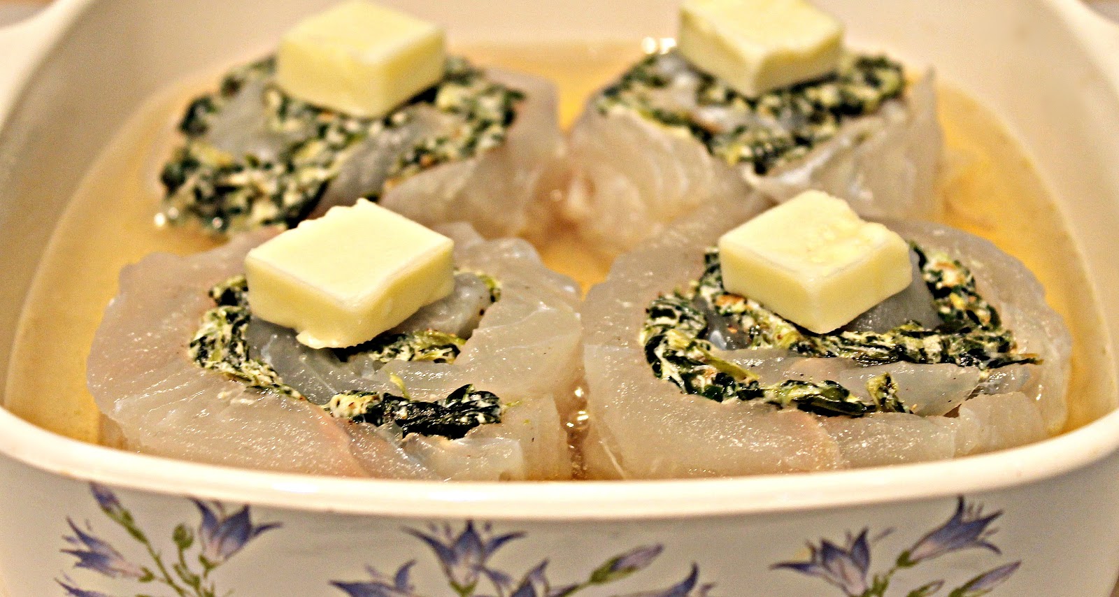 Sandra's Alaska Recipes SANDRA’S CRAB and SPINACH STUFFED HALIBUT