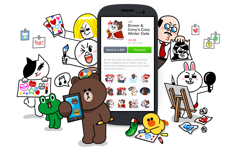 تطبيق مستقل لمحبي مشاركة الملصقات Line Stickers أراتيك دليل عشاق